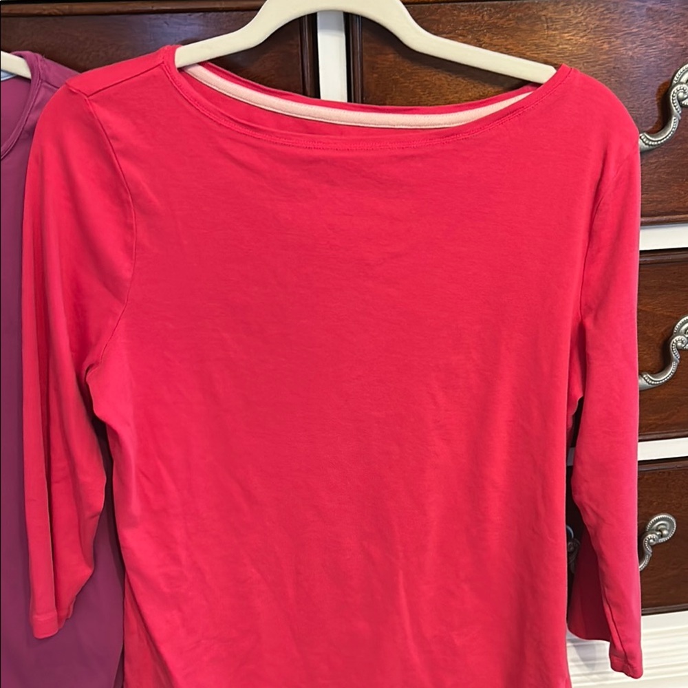 Talbots Purple and Pink 3/4 Sleeve Relaxed T-Shirts - Picture 2 of 3